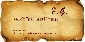 Halápi Györgyi névjegykártya